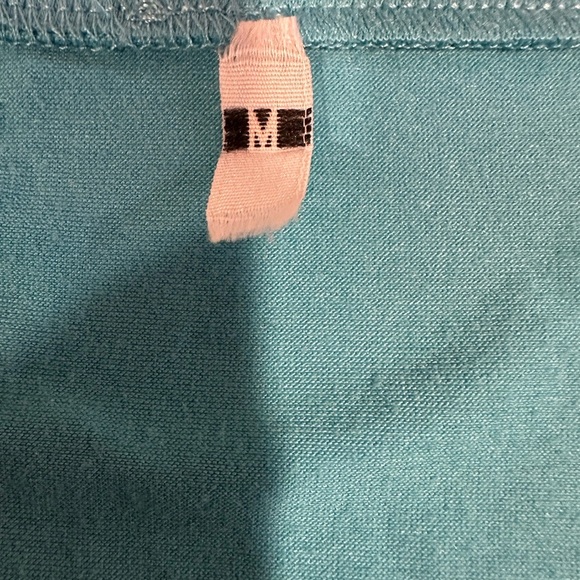 Amazon Blue Crochet Sleeve V-Neck Blouse‎ Medium Soft Stretchy Feminine - Picture 7 of 9